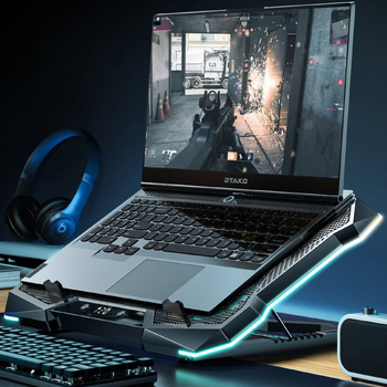 Nešiojamojo kompiuterio radiatorius su 10 ventiliatorių, oro aušinimas, ABS + plieno tinklas, 1,4 kg