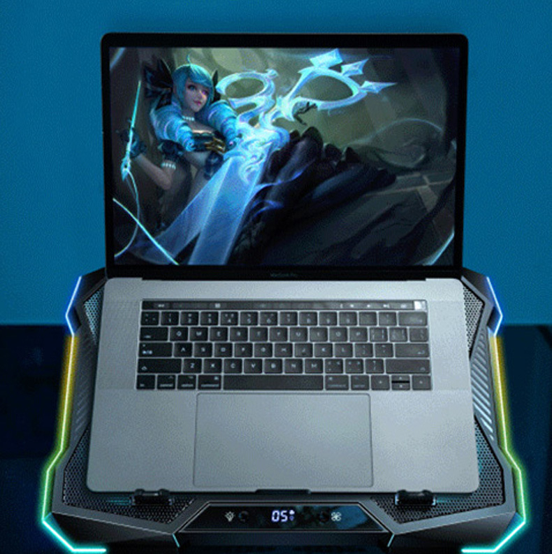 Nešiojamojo kompiuterio radiatorius su 10 ventiliatorių, oro aušinimas, ABS + plieno tinklas, 1,4 kg