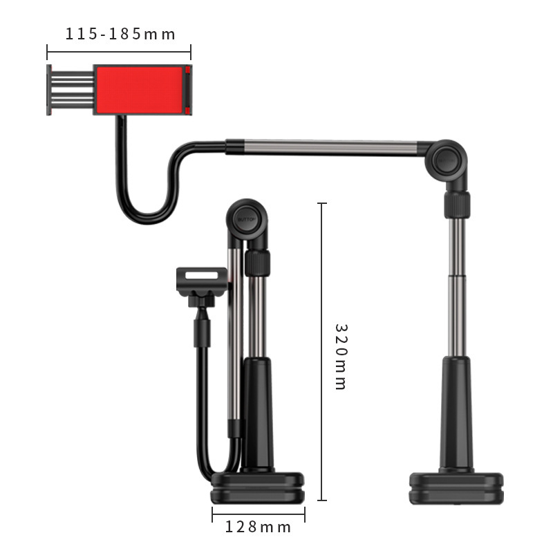 WS-21009 Univerzális telefon- és tablet-tartó – kinyújtható klipsz, ABS+alumínium ötvözet