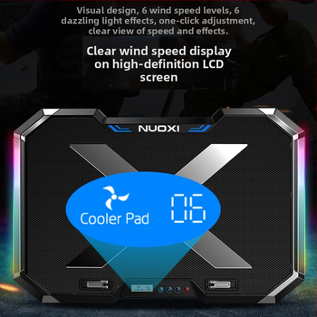 Nešiojamojo kompiuterio aušintuvo pagrindas su 6 ventiliatoriais, metalinės grotelės, ypač tylus veikimas, suderinamas su nešiojamuoju kompiuteriu, ultrabook ir Playbook.