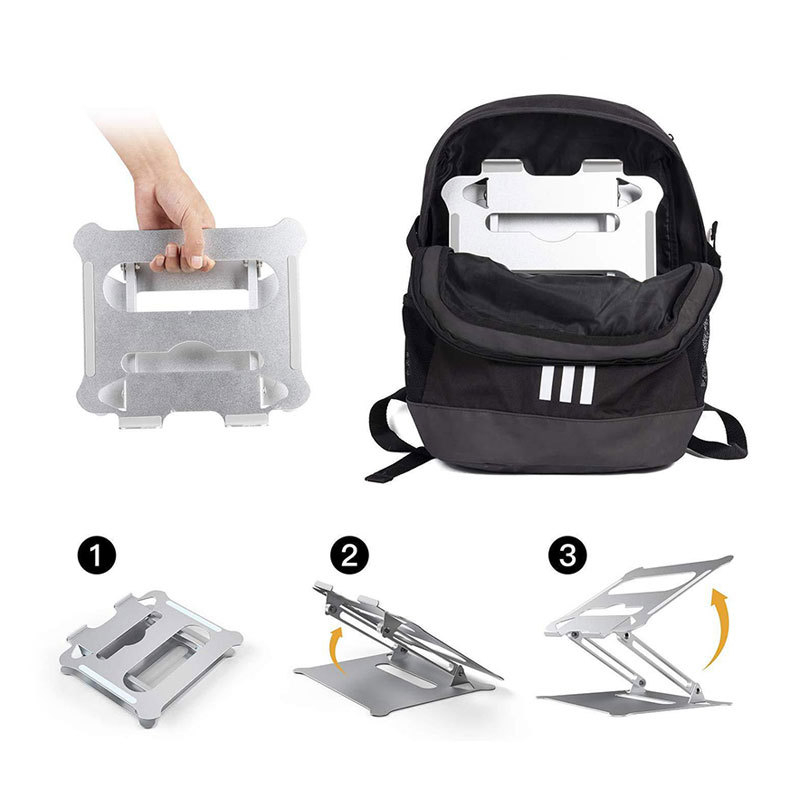 Suport pentru laptop din aliaj de aluminiu, înălțime reglabilă telescopică, design pliabil pentru birou, model Z19.