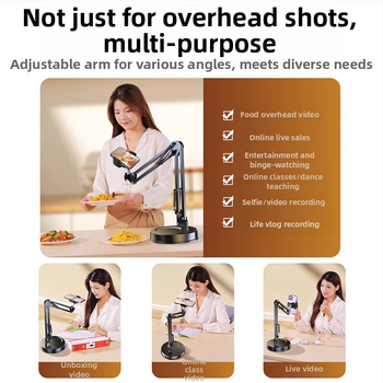 Настолен държач за мобилен телефон с кантилеверна рама, универсален, пластмасов, персонализируем