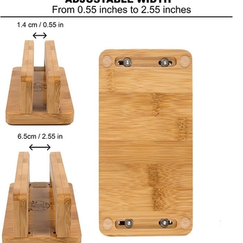 Medinis ir bambukinis nešiojamojo kompiuterio vertikalus laikiklis, išardomas dizainas, modelis Square, svoris 500 g