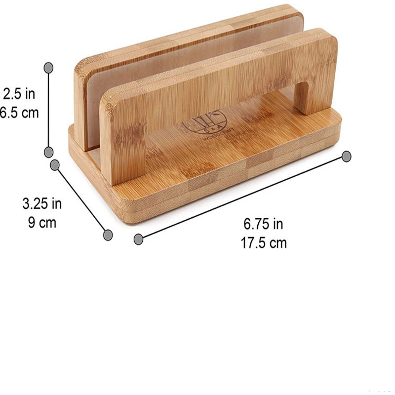 Medinis ir bambukinis nešiojamojo kompiuterio vertikalus laikiklis, išardomas dizainas, modelis Square, svoris 500 g