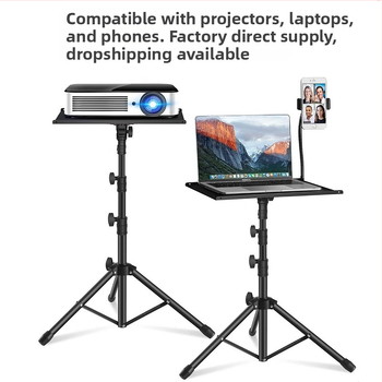 Stalak za projektor na podu s teleskopskim trokutom, metalna konstrukcija; visina 165 cm, promjer cijevi 15 mm, nosivost 15 kg