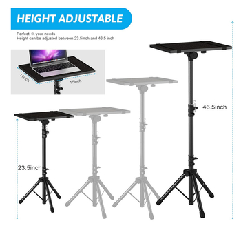 Stalak za projektor na podu s teleskopskim trokutom, metalna konstrukcija; visina 165 cm, promjer cijevi 15 mm, nosivost 15 kg