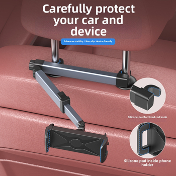 Βάση tablet για προσκέφαλο αυτοκινήτου με τηλεσκοπικό βραχίονα επέκτασης, συμβατή με tablet και κινητά τηλέφωνα