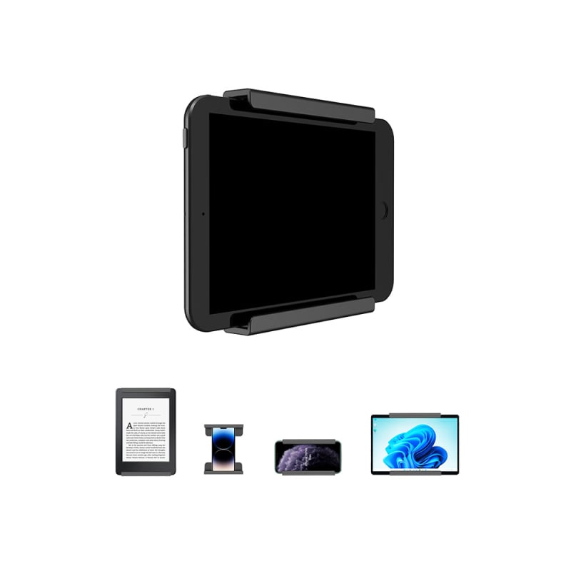 Planšetinio kompiuterio sieninis laikiklis su dviejų montavimo galimybių (dvipusė lipni juosta ar varžtai) - 80 g