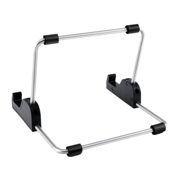 Planšetinio laikiklio TS-02, plastiko/aliuminio konstrukcija, dvipusė stalinė laikykla, suderinama su iPad, iPad Mini, iPad 2/3/4, svoris 0,14 kg