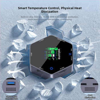 Type-C išplėtimo centras su 5 Gbps USB-C sąsaja, išorinė galia, modelis YC-931