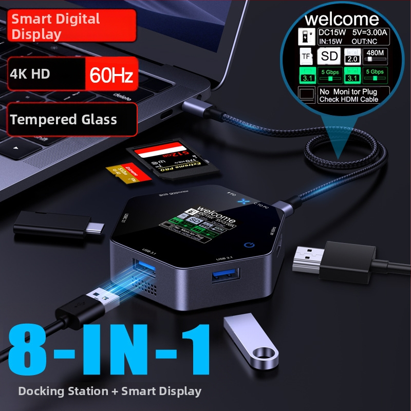 Type-C išplėtimo centras su 5 Gbps USB-C sąsaja, išorinė galia, modelis YC-931