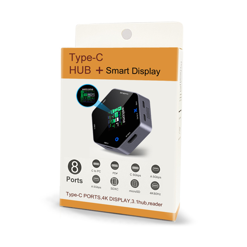 Type-C išplėtimo centras su 5 Gbps USB-C sąsaja, išorinė galia, modelis YC-931