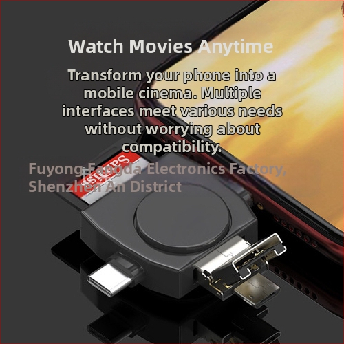 FD-W57 Кръгъл четец за карти с OTG, USB-C и USB Micro, SD/TF