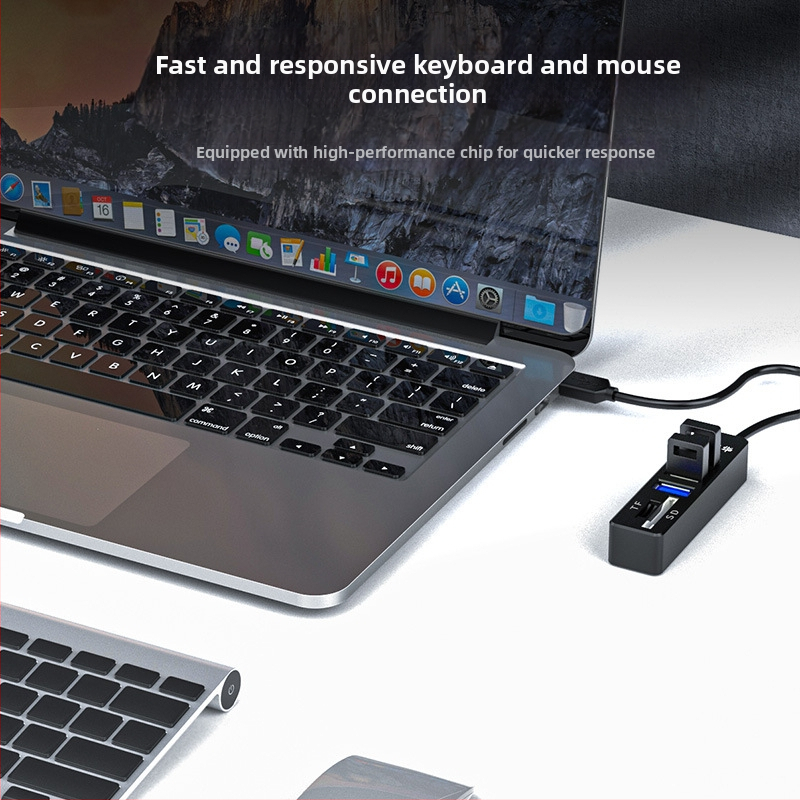 USB 5-в-1 четец за карти и HUB за лаптоп, SD/TF поддръжка, USB 2.0, външен монтаж, модел Z303