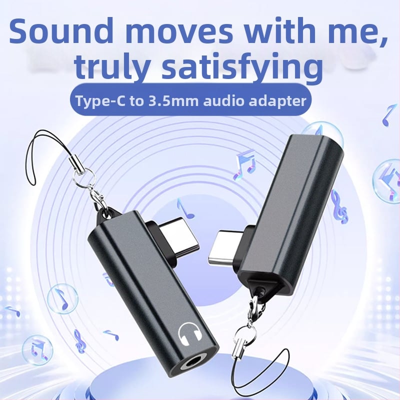 Type-C į 3,5 mm audio adapterį, modelis T97, be praradimų garso kokybė muzikai ir skambučiams, suderinamas su Apple ir Android įrenginiais