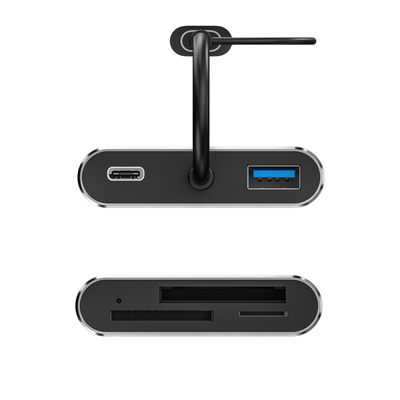 Mega-meaning ZY-01 USB 3.0 daugiafunkcinis kortelių skaitytuvas SD/TF, aliuminio/ABS korpusas