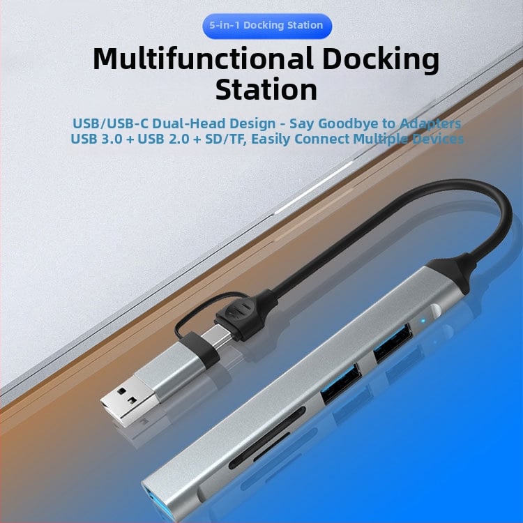 USB-C 4-prievadų hub USB 3.0, iki 5 Gbps, be išorinio maitinimo