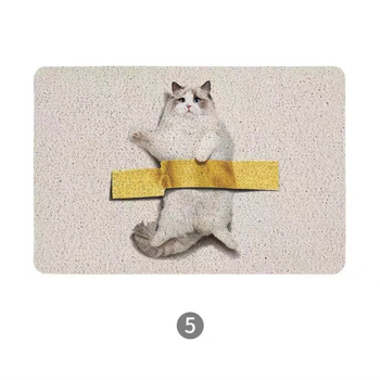 Įėjimo kilimėlis su katės letenos atspaudu, PVC, kvadratinis, animacinio stiliaus, individualus apdorojimas
