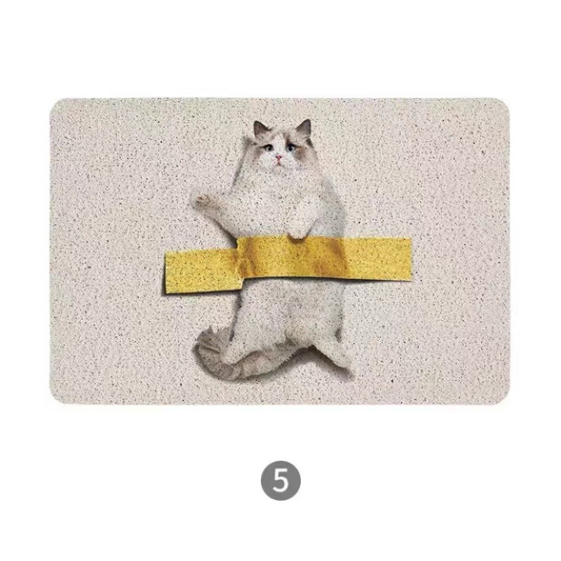 Įėjimo kilimėlis su katės letenos atspaudu, PVC, kvadratinis, animacinio stiliaus, individualus apdorojimas
