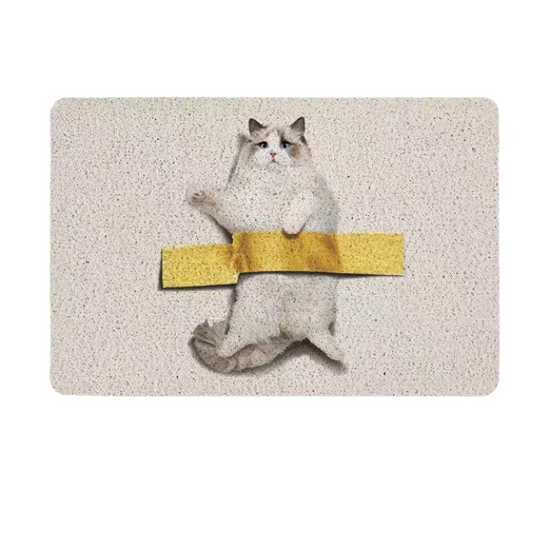 Įėjimo kilimėlis su katės letenos atspaudu, PVC, kvadratinis, animacinio stiliaus, individualus apdorojimas