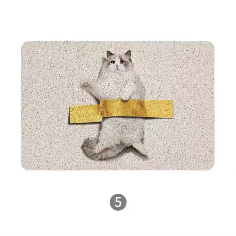 Įėjimo kilimėlis su katės letenos atspaudu, PVC, kvadratinis, animacinio stiliaus, individualus apdorojimas