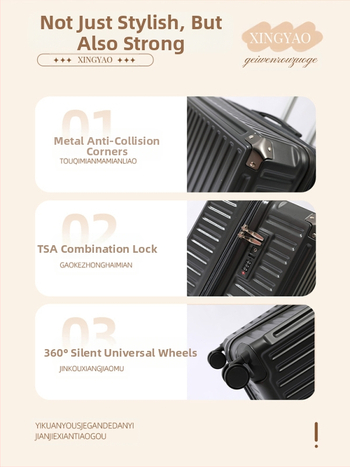 Βαλίτσα αποσκευών με ροδάκια παντός τύπου, TSA συνδυαστικό κλείδωμα, ABS υλικό, επεκτειόμενος σχεδιασμός, μεγάλος όγκος – 2024 νέο μοντέλο