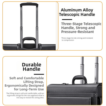 Ρετρό αποσκευή για επιχειρηματικά ταξίδια με φερμουάρ, ύφασμα Oxford, διευρυνόμενο διαμέρισμα και τροχούς τύπου universal, μοντέλο 589000