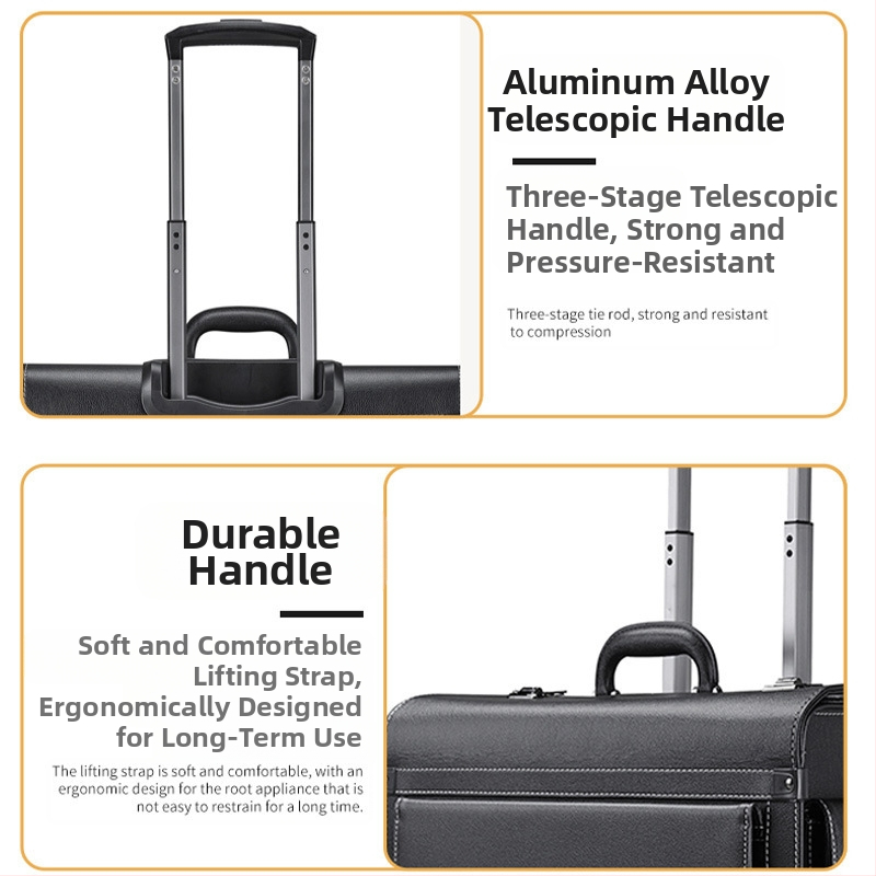 Ретро куфар за бизнес пътуване с цип за отваряне, плат Oxford, разширителен слой и универсални колела, модел 589000