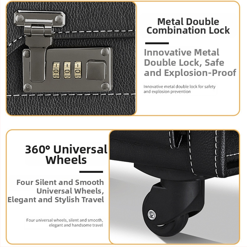 Ретро куфар за бизнес пътуване с цип за отваряне, плат Oxford, разширителен слой и универсални колела, модел 589000