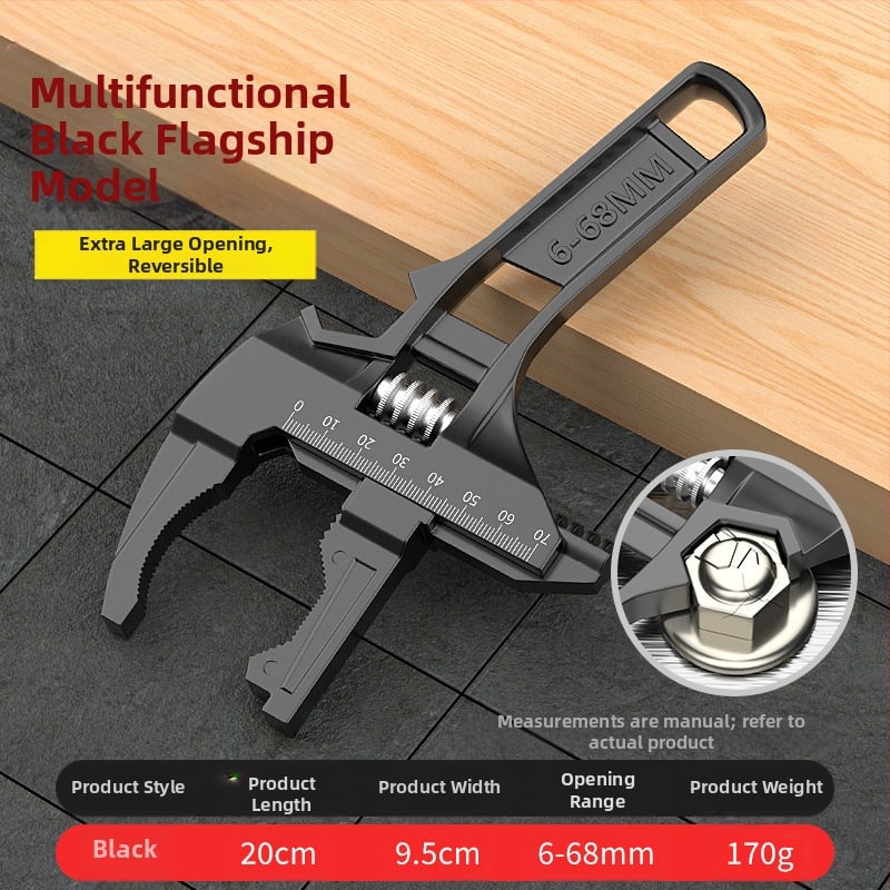 Mitmekülgne vannitoa võtme tööriist paigaldamiseks ja ventiilide remondiks, materjal: 2Cr13 + alumiiniumsulam