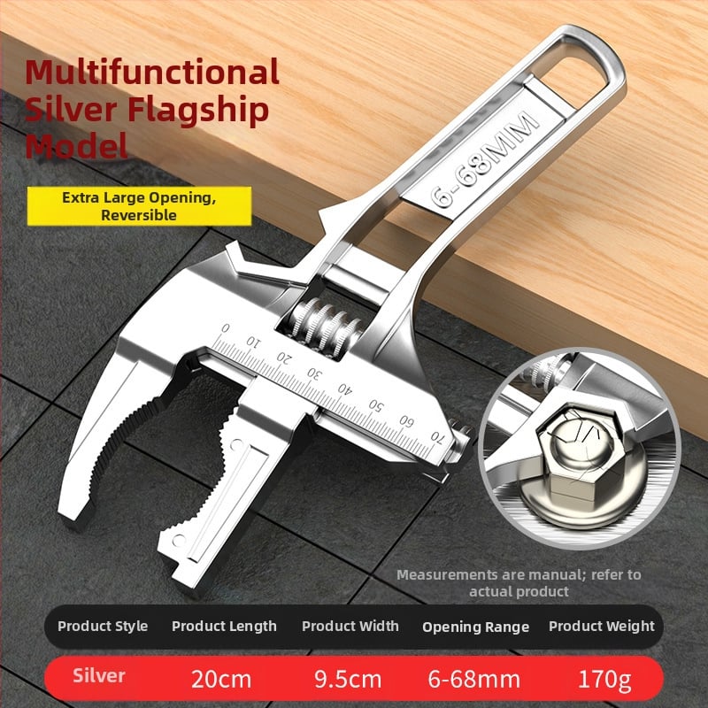 Mitmekülgne vannitoa võtme tööriist paigaldamiseks ja ventiilide remondiks, materjal: 2Cr13 + alumiiniumsulam