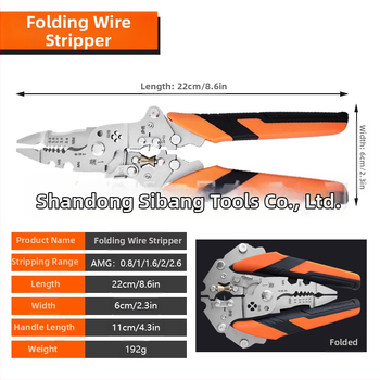Industrijske sklopne višefunkcionalne kliješta za skidanje izolacije, 12 u 1 — Zhuan Yi; Sklopive; V-oblik; Težina 0,192 kg