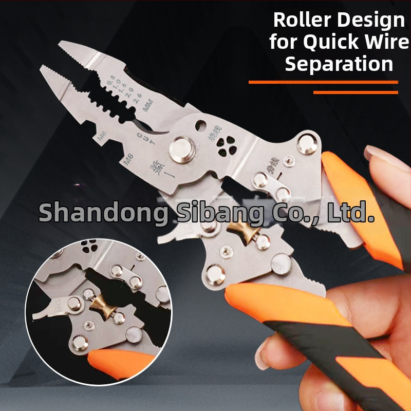Индустриални сгъваеми мултифункционални клещи за премахване на изолацията, 12 в 1 — Zhuan Yi; сгъваеми; V-образна форма; тегло 0.192 кг