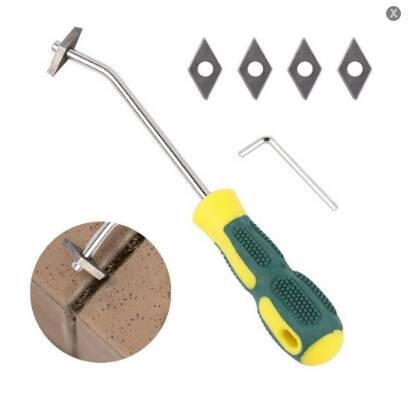 Σετ δύο τεμαχίων εργαλείων αφαίρεσης αρμών πλακιδίων με γωνιακό ξύστρα για αρμούς και καθαριστικό γέμισμα αρμών, για οικιακή διακόσμηση