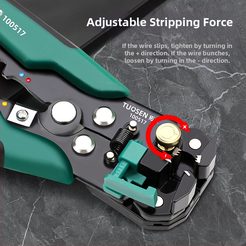 Tuosen автоматични клещи за кабели – мултифункционални електротехник инструмент, форма: клещи, тегло 0.31, автоматично обелване на кабели