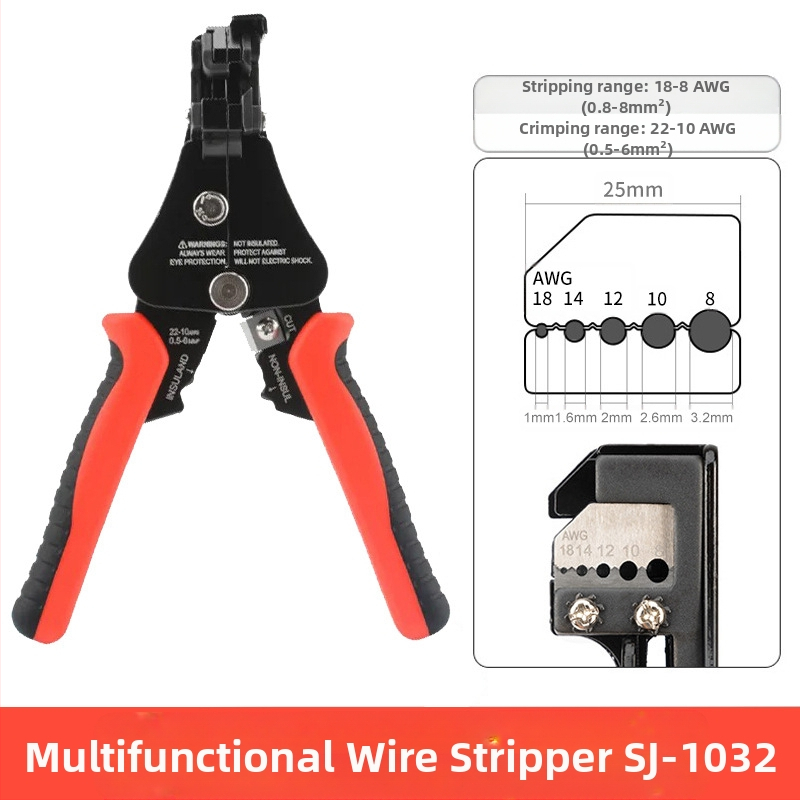 Višenamjenske potpuno automatizirane kliješta za skidanje izolacije optičkih vlakana, s nazubljenim čeljustima – raspon skidanja 1.0–3.2 mm, težina 0.36 kg