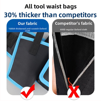 Τσάντα ζώνης εργαλείων για ηλεκτρολόγους, πολυλειτουργική φορητή τσάντα συντήρησης και ξυλουργικής, Oxford ύφασμα με επένδυση από νάιλον, φορτίο 1 kg