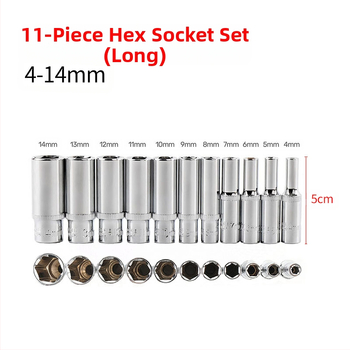 Blade Routine 11-dijelni set šesterokutnih ključeva s 1/4 hex adapterom, kratke i duge glave, metrički oblik