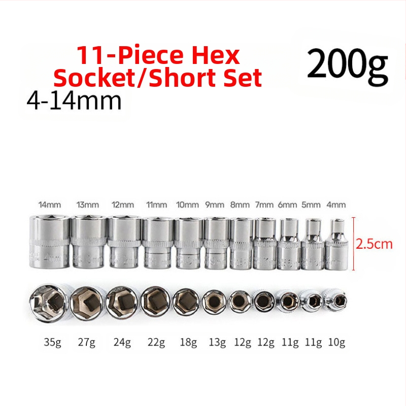 Blade Routine 11-dijelni set šesterokutnih ključeva s 1/4 hex adapterom, kratke i duge glave, metrički oblik