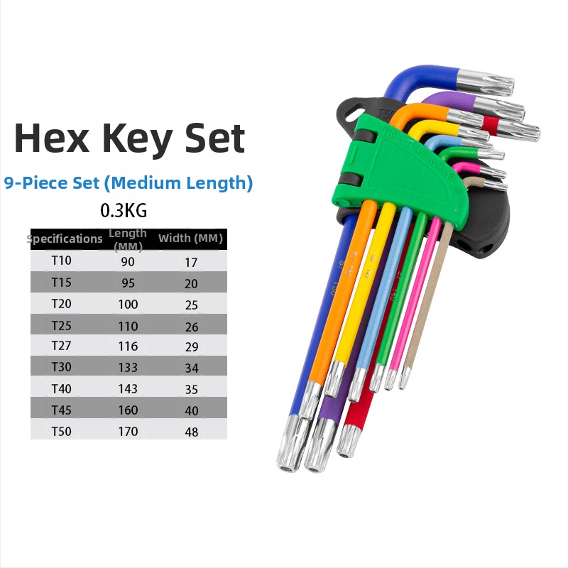 Комплект Allen ключове със мотив сливово цвете, S2 инструментална стомана, 0,5 кг