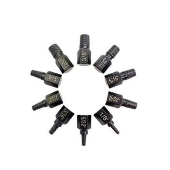 Σετ εξαγωγής βιδών, 10 τεμάχια, από χάλυβα άνθρακα, για αφαίρεση σπασμένων βιδών και βιδών εξάγωνης κεφαλής