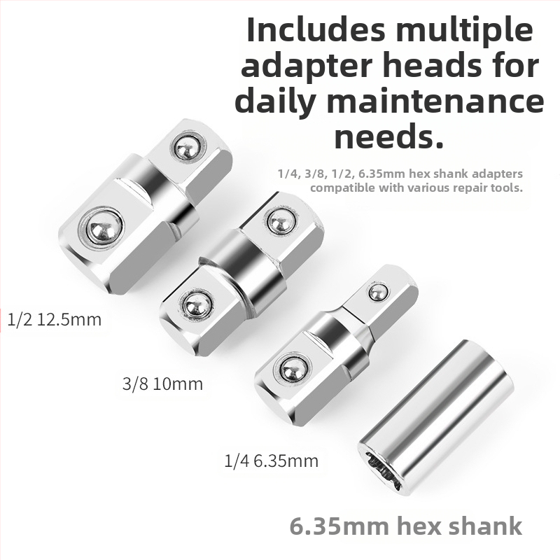 Volvan 3/8 Daugiafunkcinis išplėtimo raktas su ratchet galva ir išplėtimo kotu – chromuotas paviršius, aukštos anglies plienas, 0.645 kg