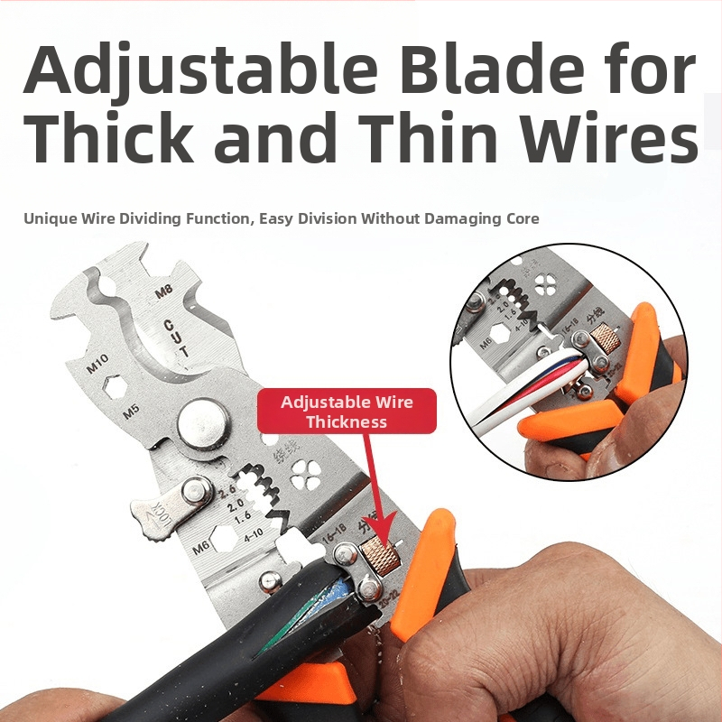 Клещи за обелване на кабели с V-образна форма, индустриално качество, многофункционални (Тегло: 0,2; Форма: V-образна; Характеристика: клещи за прекъсване на проводници)