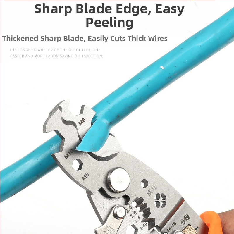 Клещи за обелване на кабели с V-образна форма, индустриално качество, многофункционални (Тегло: 0,2; Форма: V-образна; Характеристика: клещи за прекъсване на проводници)