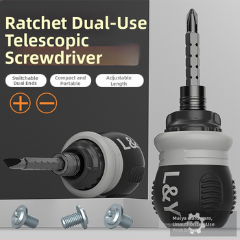 Maibu teleskopinis atsuktuvų rinkinys su ratcheto mechanizmu, chromo-vanadžio plieno, izoliuotas ir magnetinis