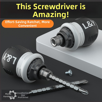 Maibu teleskopinis atsuktuvų rinkinys su ratcheto mechanizmu, chromo-vanadžio plieno, izoliuotas ir magnetinis