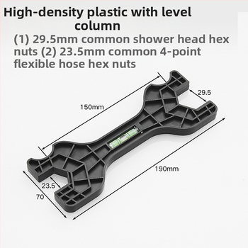 Set alata za održavanje kupaonice: zakrivljeni nivo, šesterokutni ključ i zakrivljeni kutni nivo za ugradnju baterije