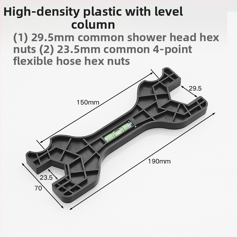 Комплект за поддръжка на банята за душ: нивелир с извит крак, шестограмен ключ и извит ъглов нивелир за монтиране на смесителя