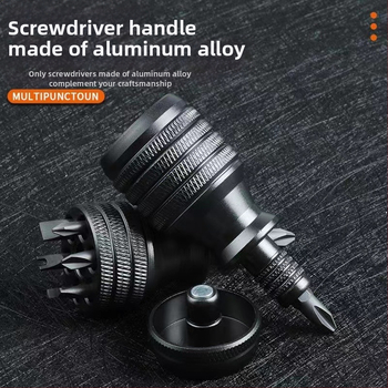 7-in-1 atsuktuvas iš CRV chromo-vanadžio plieno, ne magnetinis, be izoliacijos, kryžminio ir plokščio tipo antgaliai namų remontams