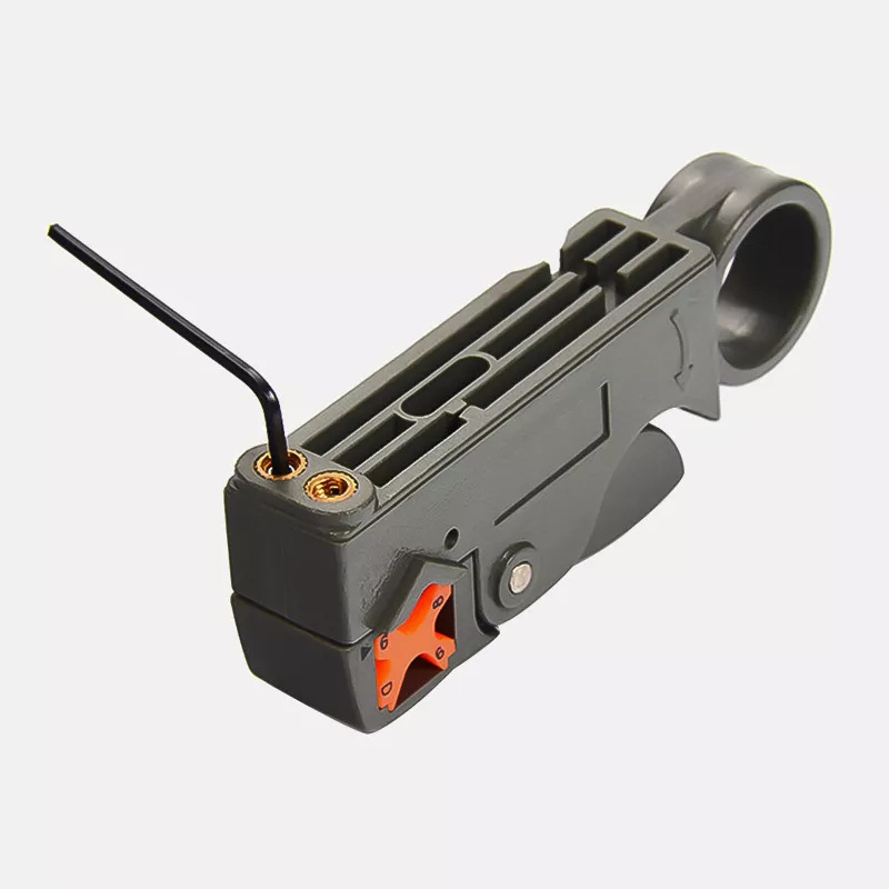 Koaksijalni kabelski stripper Jillway, zakrivljena usta, ABS drška, promjer skidanja 75, masa 0,065 kg